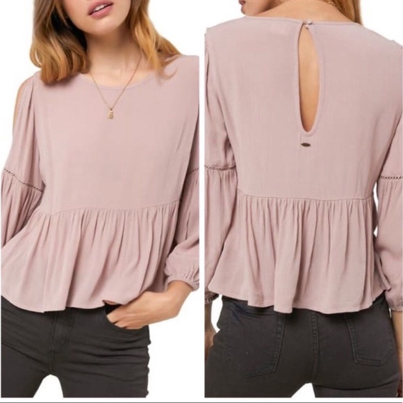 O’Neill women’s small light pink cutout long sleeve blouse - Picture 9 of 11